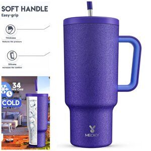 40oz Tumbler with Handle Leak-proof Lid and Straw Insulated Coffee Mug New